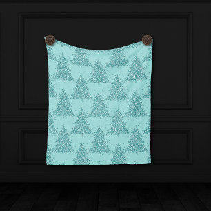 Elegant boompatroon Luxe Aqua Mint Kerstmis Fleece Deken