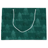 Elegant boompatroon | Luxe Aqua Mint Kerstmis Groot Cadeauzakje (Voorkant)