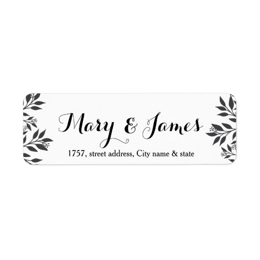 Elegant boomtak verlaat huwelijksontwerp etiket (Voorkant)