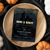 Elegant "Boos & Booze" Halloween feest Folie Uitnodiging