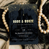 Elegant "Boos & Booze" Halloween feest Folie Uitnodiging