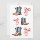 Elegant Boots and Bows Pink Girl Baby Shower Kaart (Achterkant)