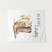 Elegant Boots and Bubbly Wester Bridal Shower Wandkleed (Voorkant (horizontaal))