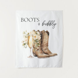 Elegant Boots and Bubbly Wester Bridal Shower Wandkleed