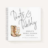 Elegant Boots Bubbly Vrijgezellenfeest Gastenboek Notitieboek (Voorkant)