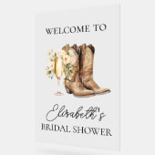 Elegant Boots & Bubbly Vrijgezellenfeest Welkomstb Acryl Bord (Hoek)