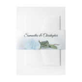 Elegant Bord Blauw Roos Eenvoudige Glam Bruiloft Uitnodigingen Wikkel (Voorkant Voorbeeld)