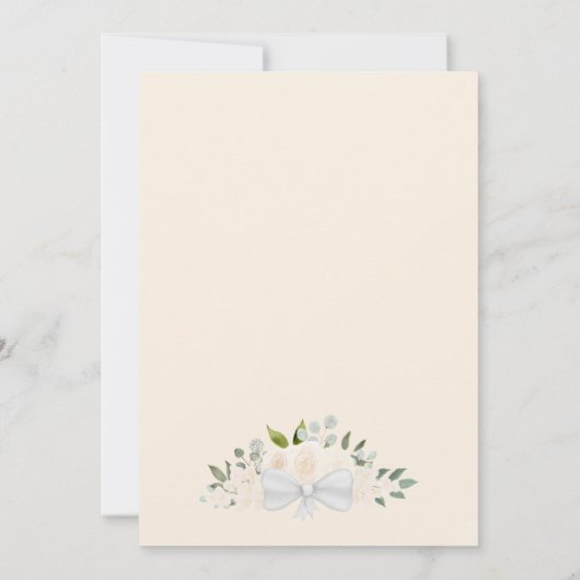 Elegant Bord Blush Peach Floral Formal Bruiloft Kaart (Achterkant)