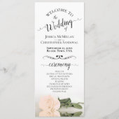 Elegant Bord Blush Peach Roos Romantisch Bruiloft Programmakaart (Voorkant)