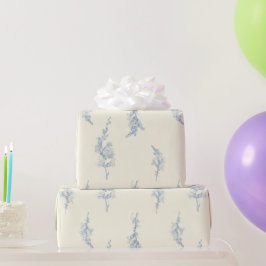 Elegant Bord geel en staalblauw botanisch Cadeaupapier