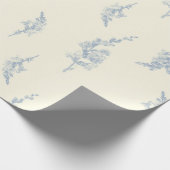 Elegant Bord geel en staalblauw botanisch Cadeaupapier (Hoek)