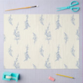 Elegant Bord geel en staalblauw botanisch Tissuepapier (Craft)