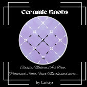 Elegant Bord Mauve & witte vierkanten Keramische Knop