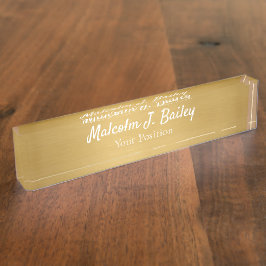 Elegant bord met naam voor bureau naambordje
