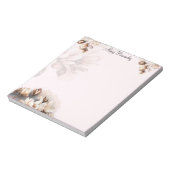 Elegant Bord Roze Bloemen Custom Notitieblok (Linkerzijde)