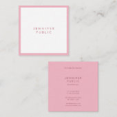 Elegant Bord Roze Professionele Minimalistische Sj Vierkante Visitekaartje (Voorkant / Achterkant)