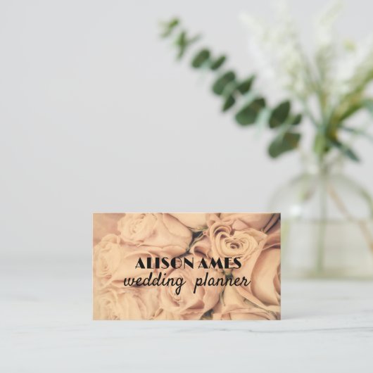Elegant bord roze rozen evenement of bruiloft plan visitekaartje (Staand voorkant)