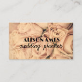 Elegant bord roze rozen evenement of bruiloft plan visitekaartje (Voorkant)