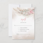 Elegant bord roze rozen pampas en salie groen RSVP (Voorkant)