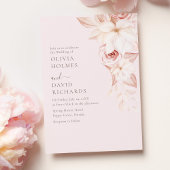 Elegant Bord Roze Rozen Trouwuitnodiging Kaart