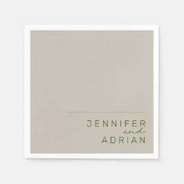 Elegant Bord Silver Minimal Modern Wedding Napkins Servet