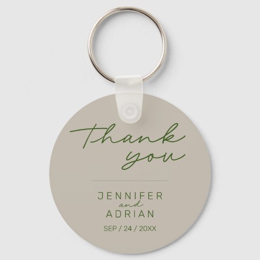 Elegant Bord Silver Minimal Wedding sleutelhanger (Voorkant)