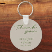 Elegant Bord Silver Minimal Wedding sleutelhanger (Achterkant)