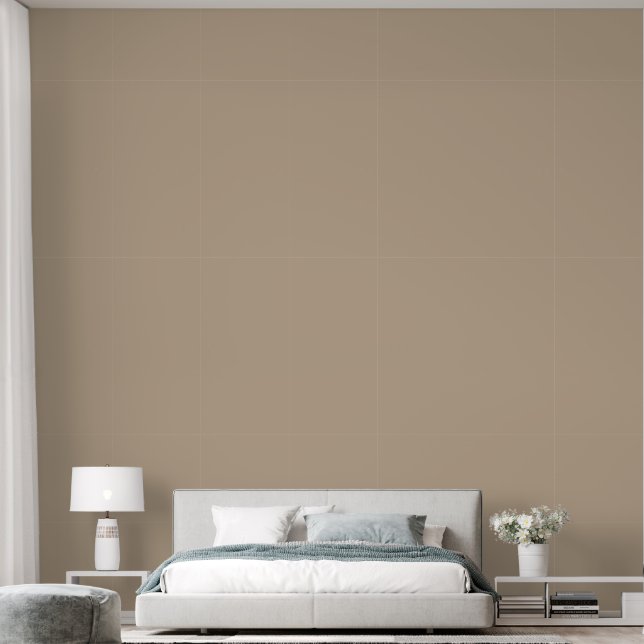 Elegant Bord Taupe effen kleur Slaapkamer Behang (Slaapkamer)
