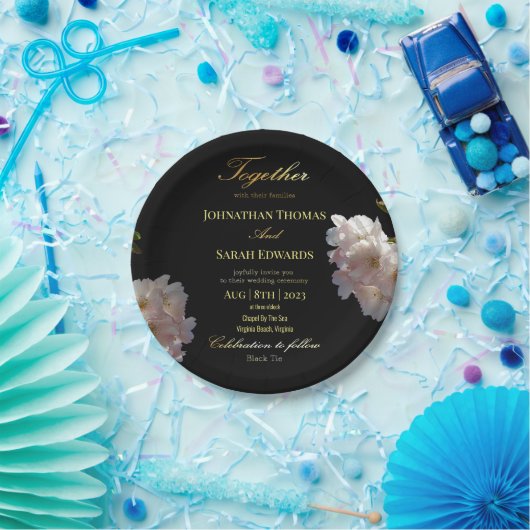 Elegant Bord voor zwart-witpapier en gouden bruilo (Feest)