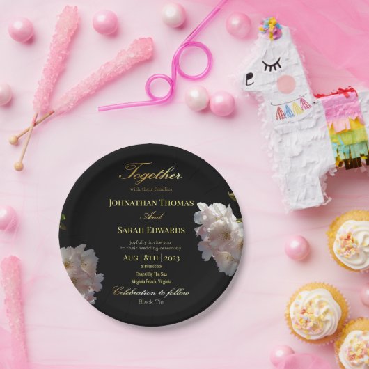 Elegant Bord voor zwart-witpapier en gouden bruilo (Feest)