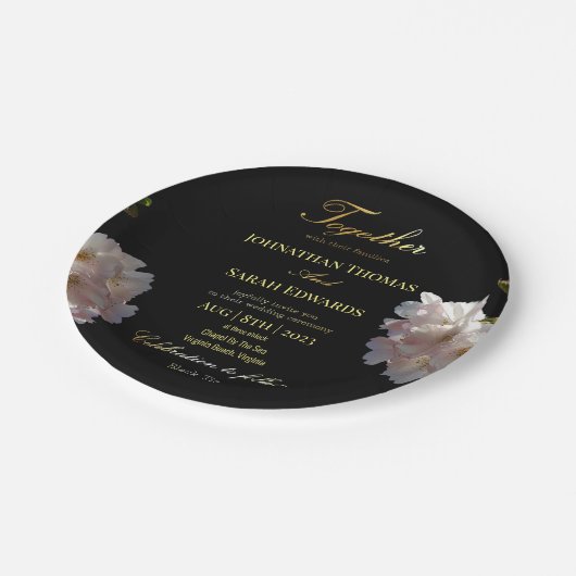 Elegant Bord voor zwart-witpapier en gouden bruilo (Gekanteld)