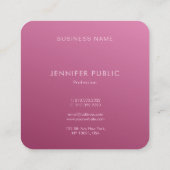 Elegant Bordeaux Colour Modern Monogram Sjabloon Vierkante Visitekaartje (Achterkant)