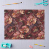 Elegant bordeaux goud bloemenpatroon tissuepapier (Craft)