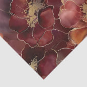 Elegant bordeaux goud bloemenpatroon tissuepapier (Detail)