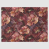 Elegant bordeaux goud bloemenpatroon tissuepapier (Voorkant)