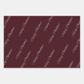 Elegant Bordeaux rood script kerst Inpakpapier Vel (Voorkant 3)