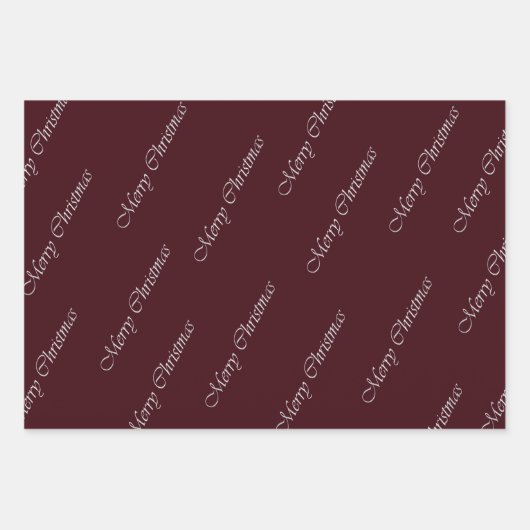 Elegant Bordeaux rood script kerst Inpakpapier Vel (Voorkant 3)