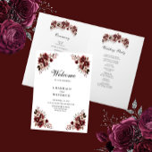 Elegant bordeaux roos en floral design Trouwen Programma