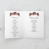 Elegant bordeaux roos en floral design Trouwen Programma (Binnen)