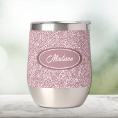 Elegant bordeaux roze glitter monogram