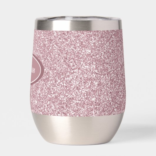 Elegant bordeaux roze glitter monogram (Achterkant)