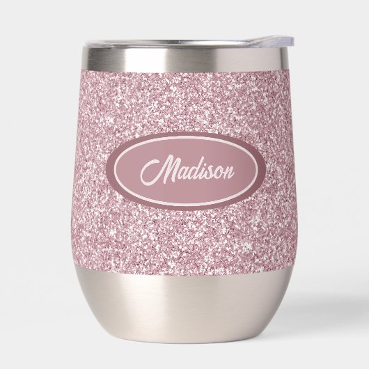 Elegant bordeaux roze glitter monogram (Links)