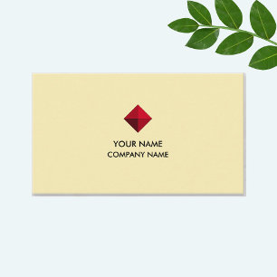 Elegant bordeauxrood diamanten logo op goudbeige visitekaartje
