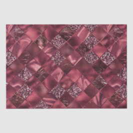 Elegant bordeauxrood glitter diamant roosterpatroo tissuepapier