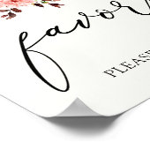 Elegant bordeauxrood herfstpompoen favors bord poster (Hoek)