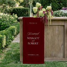 Elegant bordeauxrood huwelijks welkomstbord vinyl