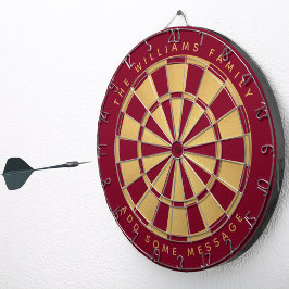 Elegant bordeauxrood namaak goud aangepaste naam g dartbord