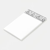 Elegant Border Black White Scroll Leaf Large Size Post-it® Notes (Schuin)