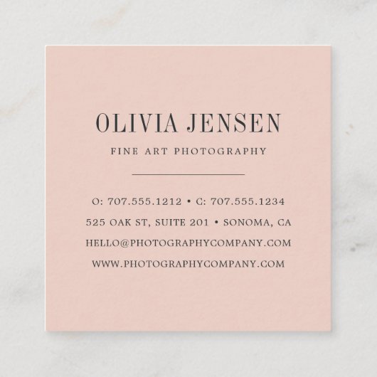 Elegant Border | Fotograaf Vierkante Visitekaartje (Achterkant)