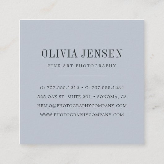 Elegant Border | Fotograaf Vierkante Visitekaartje (Achterkant)